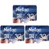 Netac 32G Scheda Micro SD Set da 3 Scheda di Memoria A1 U1 C10 V10 FHD 600X UHS I