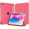 MoKo Custodia iPad 11 A16 Cover Trifold Leggera Rigida Con Portapenna Anguria Rosa