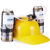 Relaxdays Cappello Porta Birra, Elmetto con Cannuccia, Supporti per 2 Lattine, Gadget per Carnevale Calcio Feste, Giallo