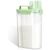 VINATO Contenitore Ermetico 2.5L per Detersivo in Polvere e Croccantini, Box con Beccuccio e Scala di Misura, Materiale PP per Lavanderia e Casa, Verde