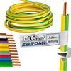 EBROM Cavo di messa a terra rigido H07V-U 6 mm² (1 x 6 mm2) verde/giallo (gnge), disponibile in diverse lunghezze, da 5 metri a 150 metri, lunghezza: 5 metri