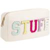 YogoRun Preppy Makeup Pouch Travel Women Cosmetic Pouch Nylon, Beige-roba, M, alla moda