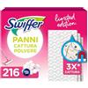 Swiffer Pink Panni Catturapolvere, 216 Panni Microfibra Dry, Panni Cattura Polvere e Sporco, Ottimo per Tutti Tipi di Pavimenti e per i Peli di Animali, Maxi Formato, Panni con 79% di Fibre Riciclate