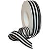 Morex Ribbon Nastro grosgrain in poliestere a righe, decorazioni per feste, confezioni regalo, motivi divertenti, 2,2 cm x 20 m, nero