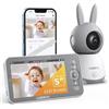 DEATTI Baby Monitor Video e Audio, 5" LCD,sensore Movimento E Sonoro E App