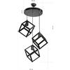 Lampada a sospensione Agatha MDL3790 3 cubi nero