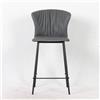 Sgabello Core colore antracite con gambe in metallo nero
