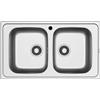 Lavello da incasso Tirreno862 2 vasche 86x50 inox