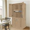 Cucina monoblocco Fold Evolution struttura e ante a libro rovere