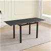Tavolo allungabile Kyoto con piano in ceramica effetto marmo nero ardesia opaco