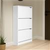 Scarpiera Manolo 3 scomparti colore bianco 63x24x115 H cm.