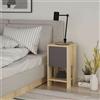 Comodino Ema rovere e antracite anta ribalta 30x30x55h