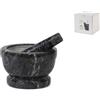 Home Mortaio In Marmo Nero Con Pestello Cm 18, Rombo