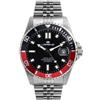 LORENZ Submarine 26121DD Orologio Uomo Automatico Nero Acciaio Ghiera Rossa Nera