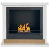 BricoShop24 Camino a Bioetanolo 3,4 kW da Soggiorno 1,2L in Legno MDF Bianco