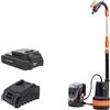 Yard Force Pompa sommergibile a batteria LX CWP1 con batteria agli ioni di litio da 20 V/2,5 Ah, portata massima 2000 l/ora, massima profondità di immersione: 3 metri con batteria da 20 V/2,5 Ah