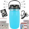 First Aid Only P-10050 - Lampada di emergenza con segnale SOS incluso kit di pronto soccorso, multitool, moschettone, con batteria, cavo USB, solare, blu, P-10050