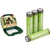 Theo Klein Bosch Valigetta Ixolino II, Avvitatore LED, 3+ Anni, & Batterie AAA Ricaricabili Amazon Basics 4 pz, 850mAh