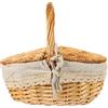 Cesto Portaoggetti Cesta in Vimini Con Coperchio Cestino Del Pane Da Picnic