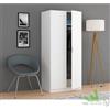 ARMADIO IN KIT 2 ANTE SPORTELLI CM.81X52X180H BIANCO CAMERA DA LETTO MOBILE