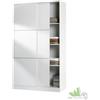 KIT ARMADIO CAMERA DA LETTO 2 ANTE SCORREVOLI CM.120X50X200H BIANCO LUCIDO