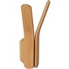 Relaxdays Gancio Appendiabiti in Bambù, Appendino da Muro con Viti, Parete Ingresso, Doppio, HLP: 15x6,5x6 cm, Naturale