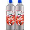 Fulcron 2559 Sgorgante Tubature, Stura scarichi rapido e Sicuro, Disotturante per Ogni Tipo di residuo, Formula disgorgante Adatta a WC, Lavabi, Doccia e Bidet, Incolore, 1L, 1 pezzo (Confezione da 2)