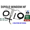 DXB Antennas ANTENNA WINDOM FILARE BANDE HF 80/40/20/15/10 METRI LUNGHEZZA 41 m + RF CHOKE