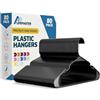 LifeMaster Set di 80 grucce in plastica nera, leggere, resistenti, con scanalature per le spalle, salvaspazio, design antiscivolo, organizza il tuo armadio con grucce sottili