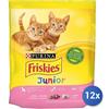 Friskies 12x Bundle Friskies Gatto Busta 375 Grammi Junior Pollo/Latte