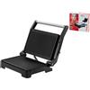 Melchioni Burger mini bistecchiera con coperchio basculante 1000W nero argento