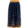 FRANCESCA BASSI gonna KYOTO cotone blu con ricami multicolor taglia unica