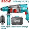 Total MARTELLO TASSELLATORE SDS-PLUS SCALPELLATORE TRAPANO 950W CON MANDRINO TOTAL