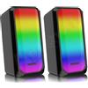 aglow.it Altoparlanti Rgb 2.0 Usb per Pc 10w Casse Stereo Computer Desktop Portatile nero