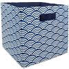 DII Design Imports Polyester Cube Waves Nautical Blue Square