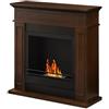 BricoShop24 Camino a Bioetanolo 3,4 kW da Pavimento 1,2L Marrone in Legno MDF