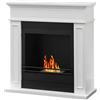 BricoShop24 Camino a Bioetanolo 3,4 kW da Pavimento 1,2L Bianco in Legno MDF