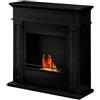 BricoShop24 Camino a Bioetanolo 3,4 kW da Pavimento 1,2L Nero in Legno MDF