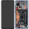 HUAWEI DISPLAY TOUCH FRAME +BATTERIA ORIGINALE HUAWEI P30 PRO VOG-L09 VETRO SCHERMO BLU