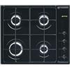 Smeg Piano Cottura 4 Fuochi Nero Smeg a Gas 60 cm Incasso S64SN Serie Selezione