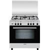 Glem Gas Cucina a Gas 5 Fuochi con Forno a Gas Grill 80x50 cm Inox Glem Gas A855GI