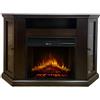 BricoShop24 Camino Elettrico con Mobile Angolare 1800W da Appoggio in Legno Noce