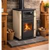 BricoShop24 Stufa a Legna 27,6 kW in Acciaio Beige con Forno Termostufa Boiler 38L