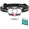 Lsnisni Torcia Frontale a Pile LED 1500 Lumens Lampada da Testa 7 mo BDNO