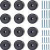 Panexf Panef Piedini per Mobili Rotondi 12 PZ Gambe per Mobili Nero Ø 40 x H 25 mm P