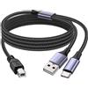 MOSWAG Cavo Stampante USB 2in1 1M con cavo da USB-C a MIDI Cavo Stampante C
