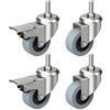 RAVN HAMAN Set di 4 Ruote pivottanti per mobili 50 mm con perno filettato 10 m