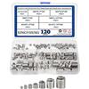 XINGYHENG XLX - Set di 120 inserti filettati in acciaio tipo Helicoil con scatola di pl