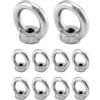 QWORK 10 pezzi M8 Dado a Occhiello acciaio inossidabile 304 Dado di Sol