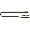 QUIK LOK JUST J352RCA/5 | Cavo adattatore stereo da Jack 3,5 mm maschio a 2 RCA maschio | Lunghezza 1,5 m | Nero | Audio bilanciato per connessioni hi-fi e DJ
